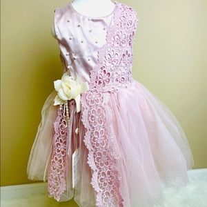 BabyGirl floral Dress Baby Wedding Dress Elegant Party Tulle Dress For baby Girl